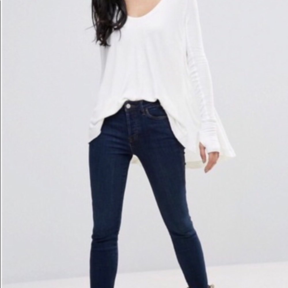 Free People Jean Payton Dark Denim Ankle Jeans - Picture 7 of 7
